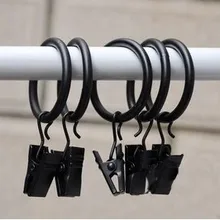 20 штук металлический занавес клип занавес кольца черные комплектующие для штор Zakka многоцелевой
