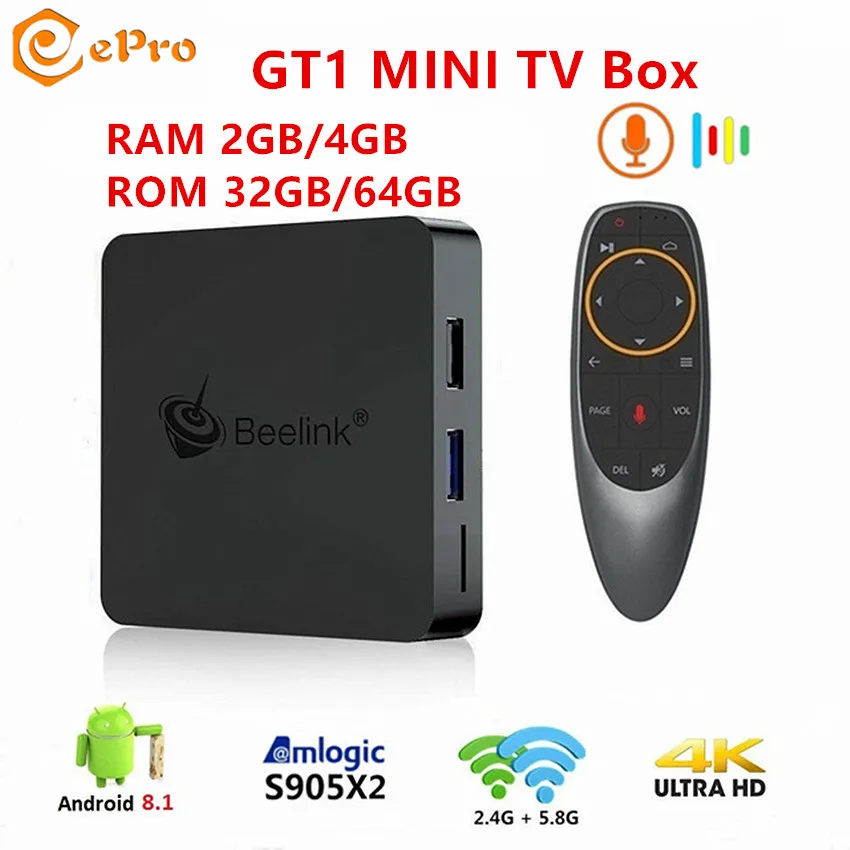 Мини ТВ-бокс Beelink GT1 Amlogic S905X2 голосовой пульт дистанционного управления Android 8 1