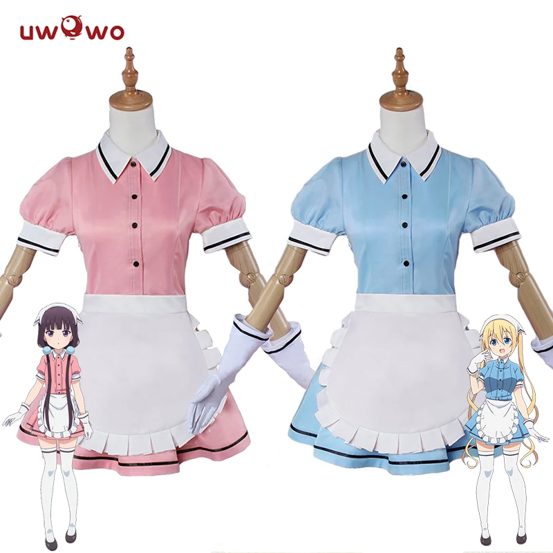 Женский аниме костюм UWOWO косплей сакураномия майка Кахо Хината|maid uniform|maid cosplaycostume