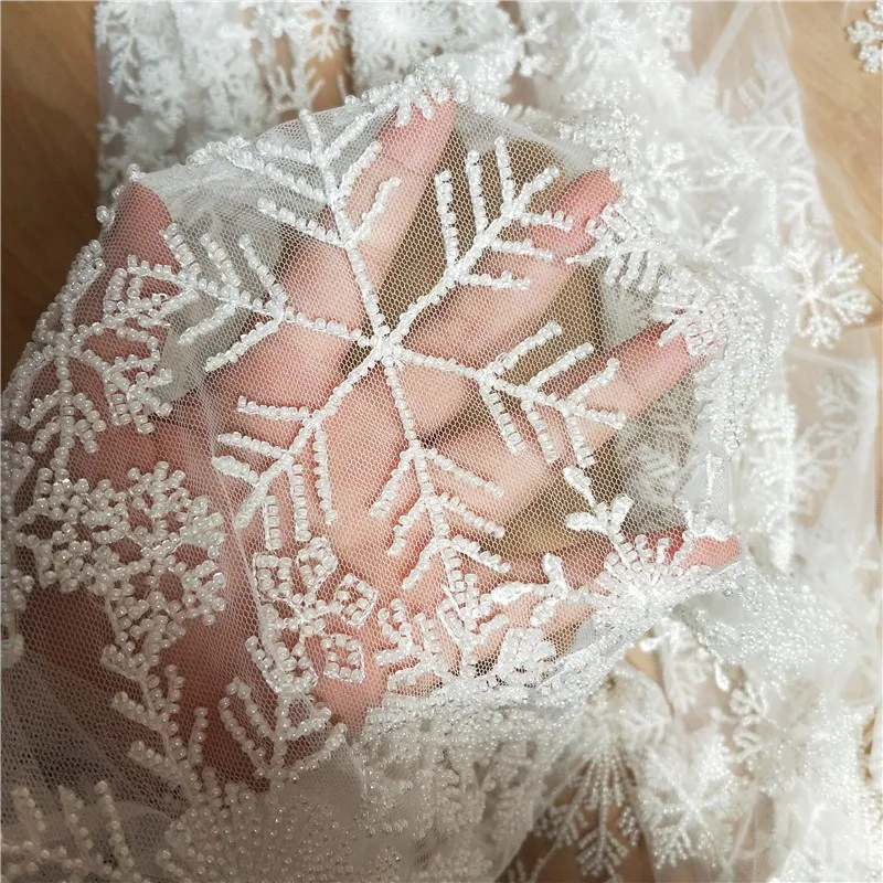 Бисером снежинка ткань роскошное свадебное платье шаль Детская одежда аксессуары для пряжи RS696