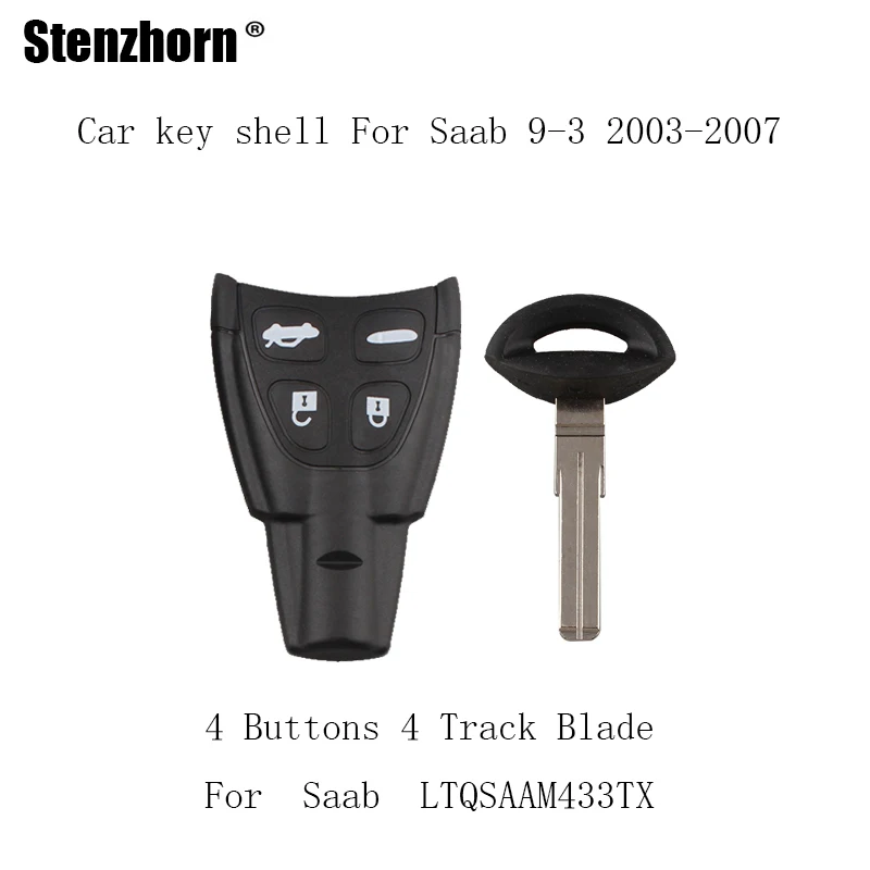 

QWMEND Remote Car key shell For SAAB 9-3 9-5 2003 2004 2005 2006 2007 2008 2009 2010 LTQSAAM433TX Original key