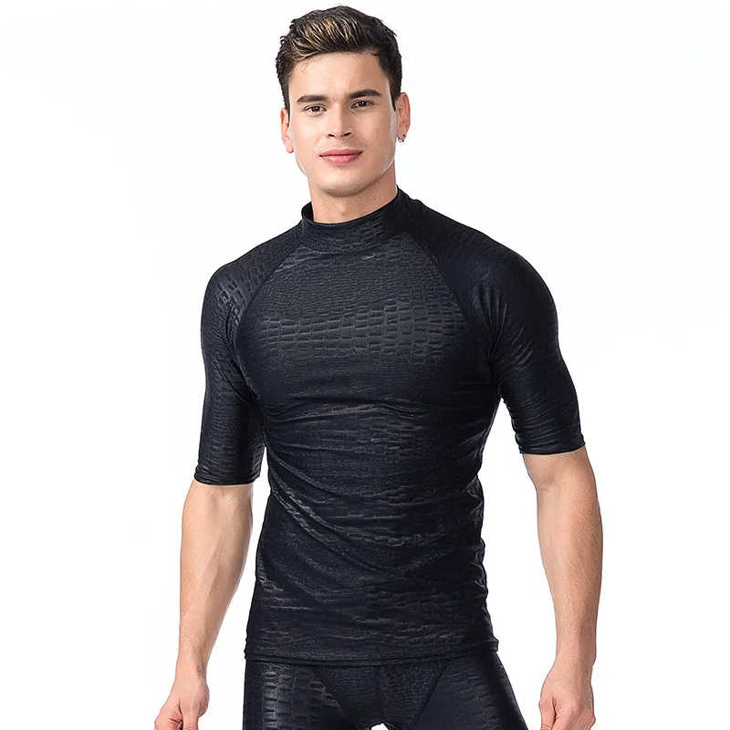 Профессиональный с длинным рукавом Rash Guard Для мужчин купальники рубашки солнце защитные лайкра гидрокостюм для серфинга Топы трубка плавание Виндсерфинг Рашгард л - Цвет: 718 short sleeve