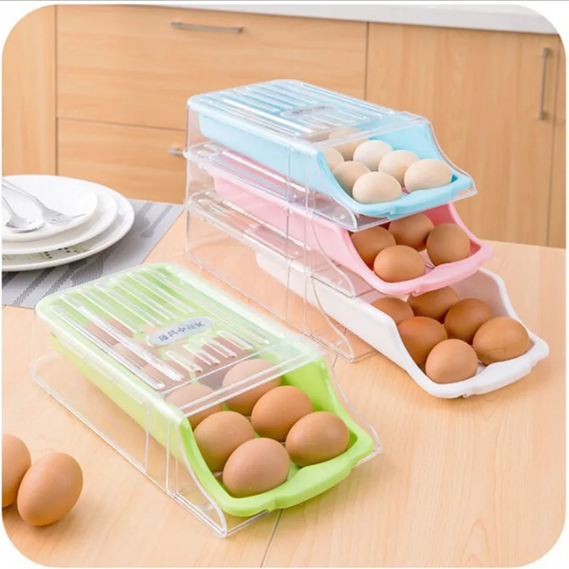 

Creative Drawer-style Eggs Holder Container Drawer egg cartons Plastic Refrigerator Egg Storage Box Case plastic tray