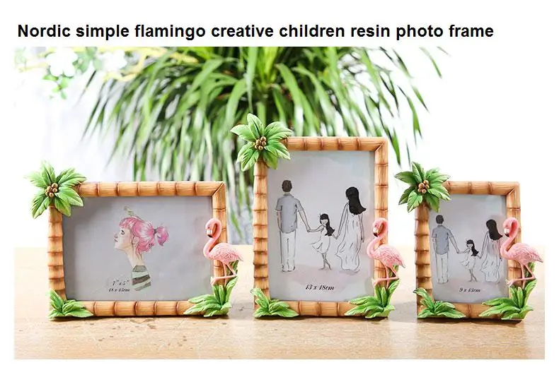 

Nordic simple flamingo creative children photo frame resin photo frame