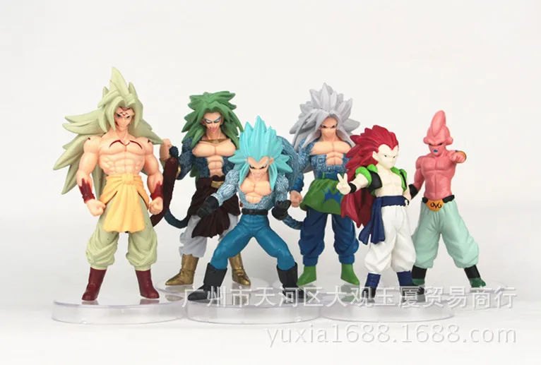 10-12cm 6pcs/set Anime Cartoon Dragon Ball Z PVC Action Figure Goku Son Toys | Игрушки и хобби