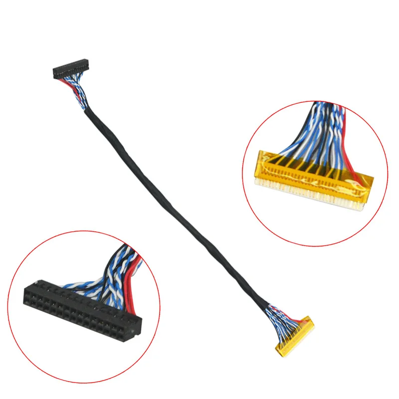 

40cm FIX-S6 30Pin LVDS Cable for HDMI LCD Controller 2ch 6bit 30P Wire work for 15" 15.4" 17" 14.1" TFT LCD LVDS