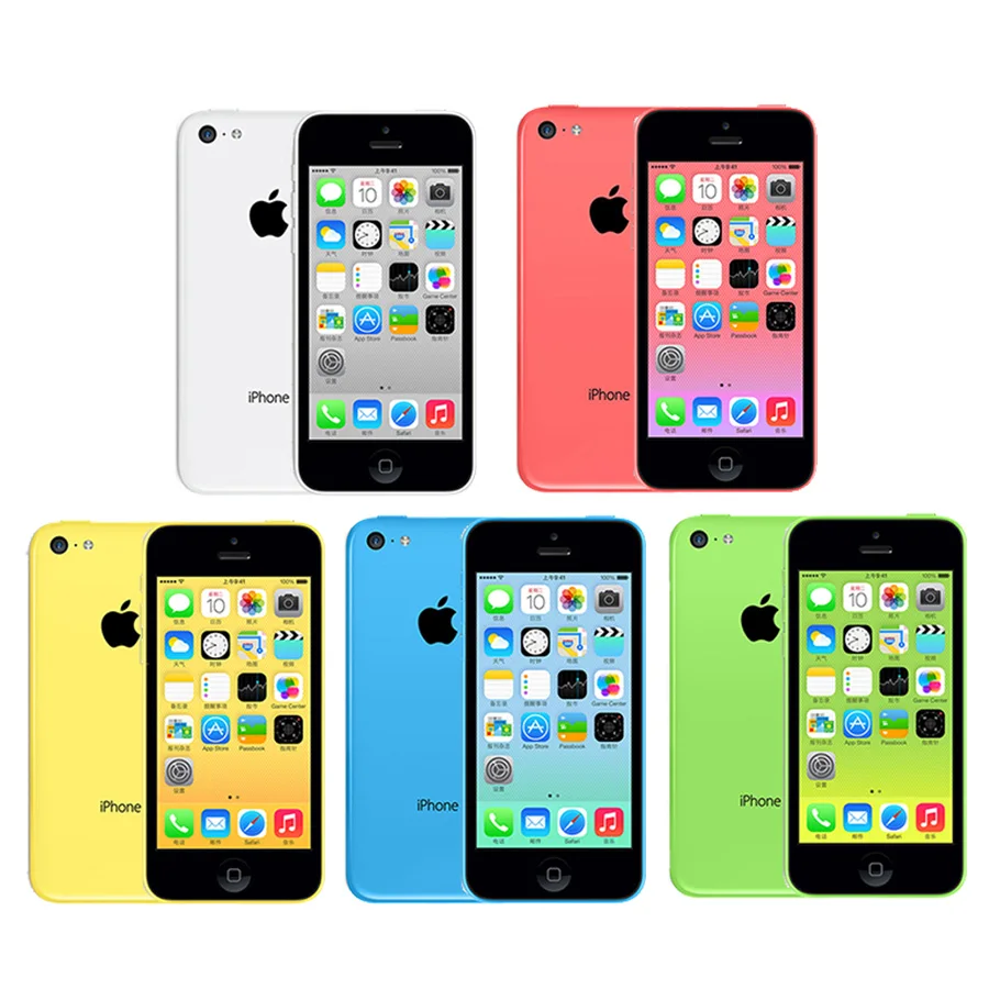Pаспродажа Apple iPhone 5c 8 ГБ 16 ГБ 32 ГБ ROM iOS двухъядерный 8 Мп WIFI GPS многоязычный 4G LTE мобильный телефон iphone5c