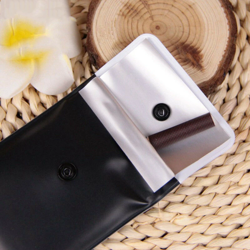 2pcs/set 7.5*8cm Black Ashtrays Bags for Outdoor Dating Shopping Smoking Cigarette Tobacco Portable PVC Ash Storage Bags Tools