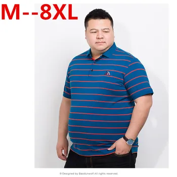 

Plus size 10XL 8XL 6XL 5XL 4XL NEW Summer men Striped Polo Shirts 95% cotton Stripe Brand Clothing Man's Wear Short Sleeve