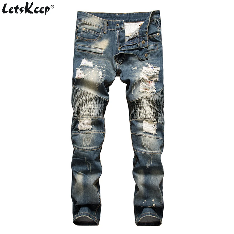 men's ripped destroyed jeans