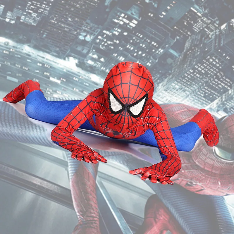 

Free shipping children's halloween clothing Cosplay costume tight children conjoined super Spiderman clothes jumpsuits