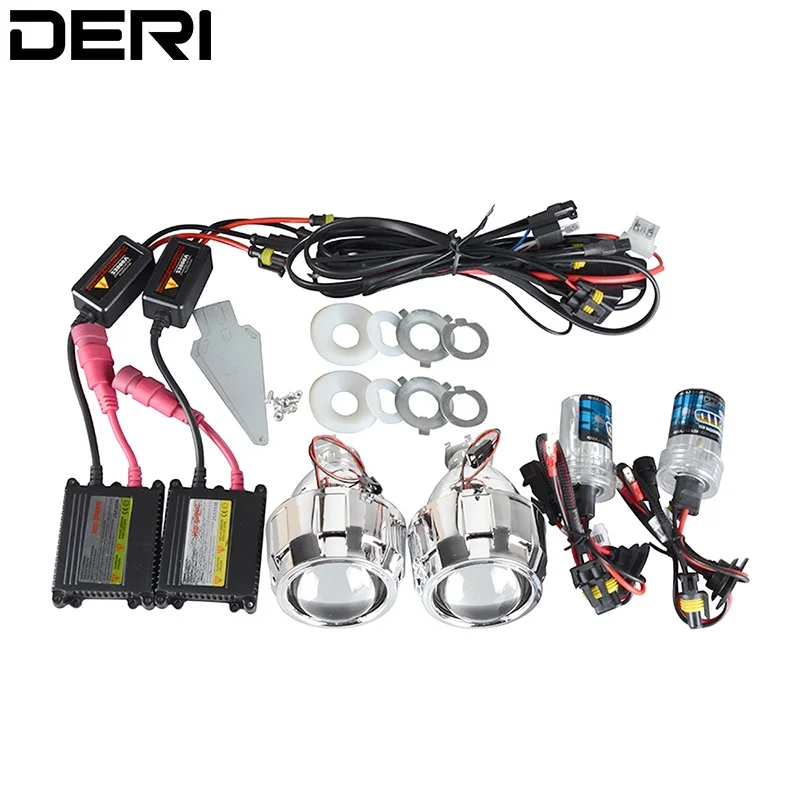 

2.5 Inch 35W LHD RHD Bi-xenon HID Projector Lens With Black Silver Shrouds H1 H4 H7 Motorcycle Auto Car Headlight Kit 6000K