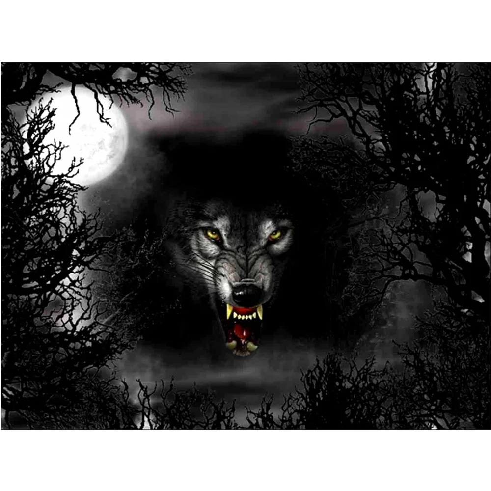 photo hand dmade wolf diamond painting kits 100% full drill square