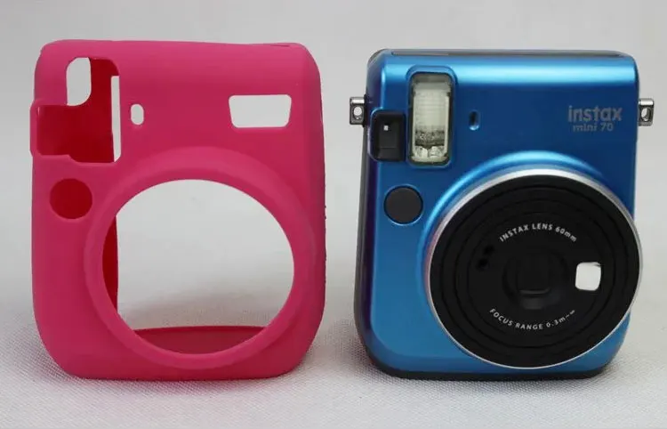 Rose Red Мягкий силиконовый резиновый защитный чехол для камеры Fuji Fujifilm Instax Mini 70 силиконовый чехол для камеры Fuji Mini 70 - Цвет: Rose Red