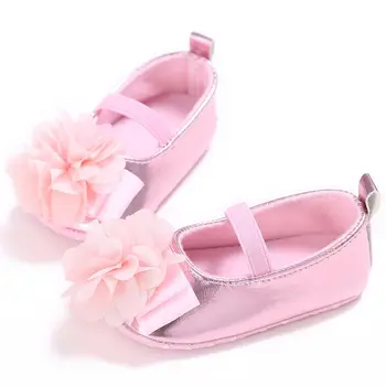 

Newborn Baby Girls Infant Crib Shoes PU 3D Flower Soft Prewalkers Shoes Princess Sneaker 0-18 Months