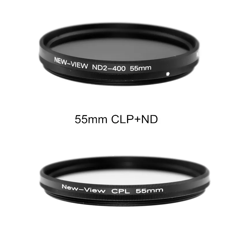 2PCS/Lot 55mm CPL Circular Polarizing Filter+ ND Neutral Density For