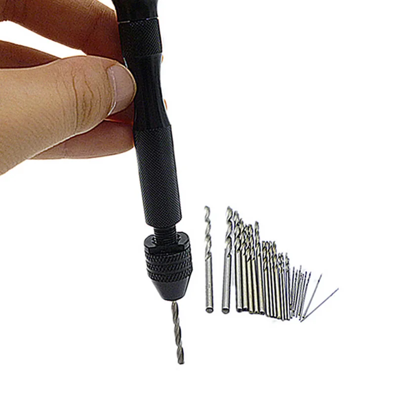 

25 Pcs Micro Drill HSS Twist Drill Bits Set with Aluminum Hand Drills Tools For Crafts Jewelry Watch Making DC112