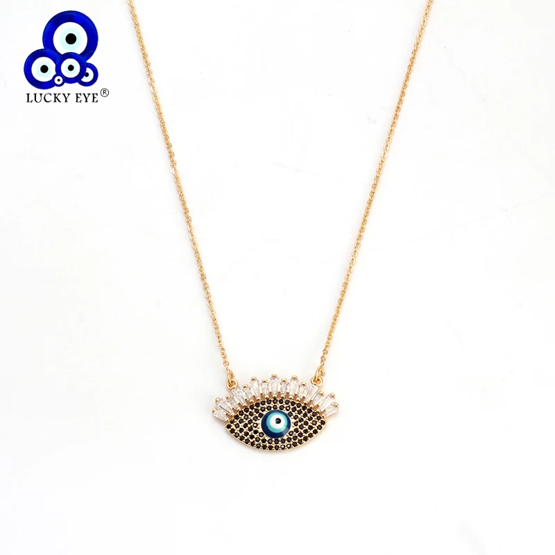 Lucky Eye Blue Zircon Turkey Eye Eye Charm Pendientes De Oro Lucky Eye Blue Zircon Turkey Eye Eye Charm Pendientes De Oro