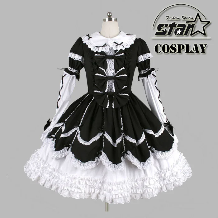 

Size Customized Plus Size New 2016 Handmade Lolita Cosplay Cute Bow Girls Ball Gown Dress Hot Sale Anime Cosplay Wear