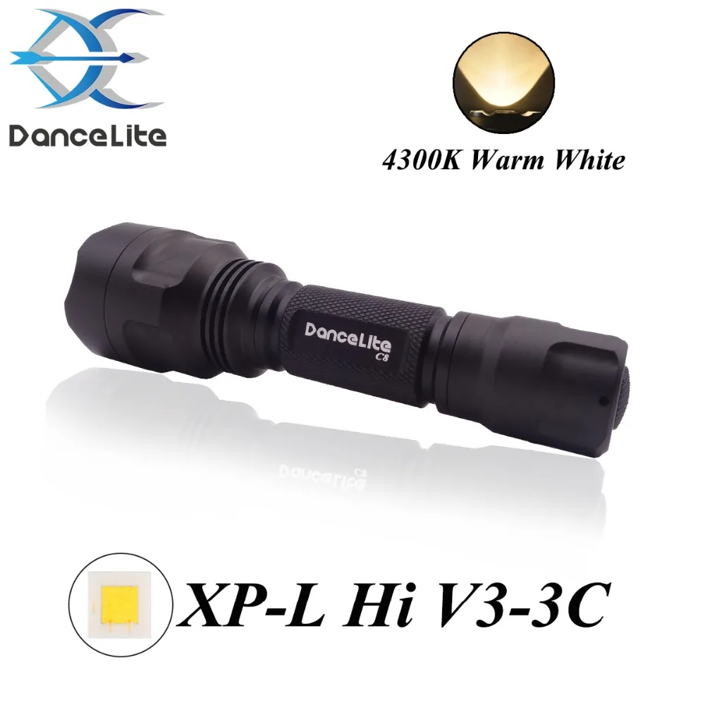 Dancelite C8 XP-L Hi V3-3C 4300 К с теплым белым светом AMC7135x10 драйвер светодиодный фонарик фонарь для охоты Отдых на природе