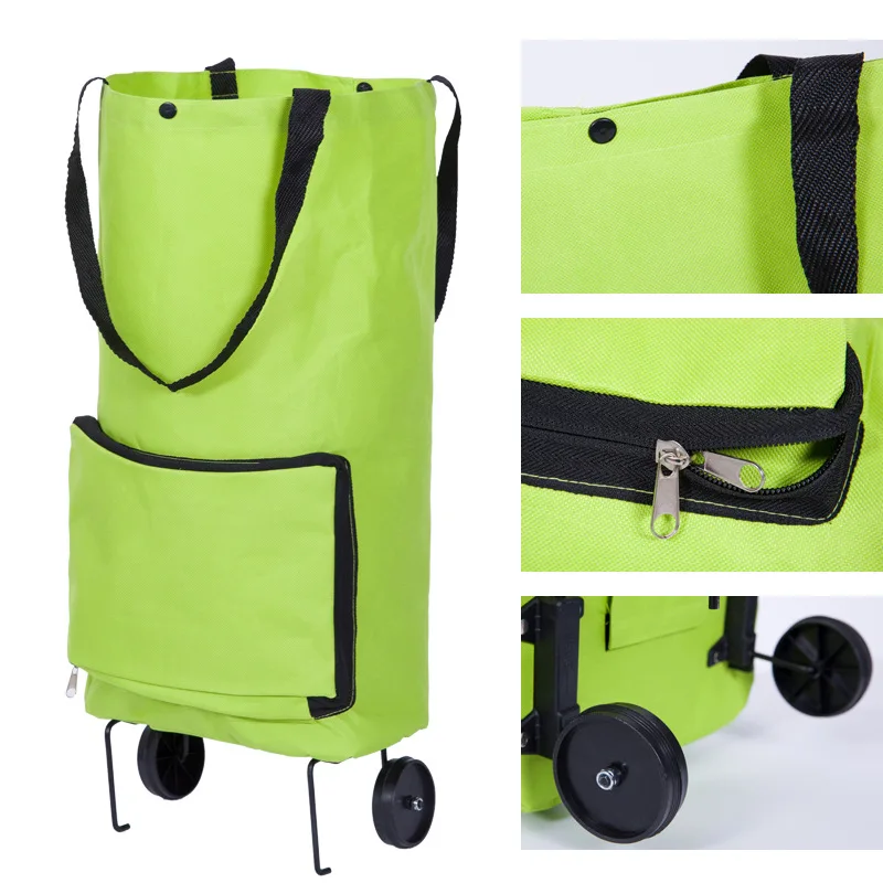 

Home travel bag shopping driver pull bag folding dual use with wheel shopping bag tug bag wagon