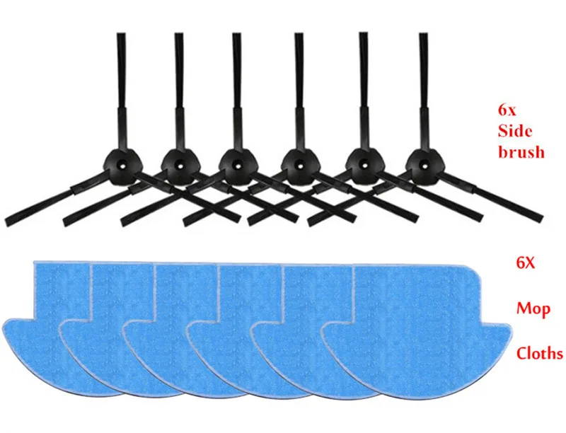 

12pcs/set ilife v7s ilife v7s pro robot Vacuum Cleaner Parts kit ( mop Cloths*6+Side Brush*6) Chuwi ILIFE v7s pro