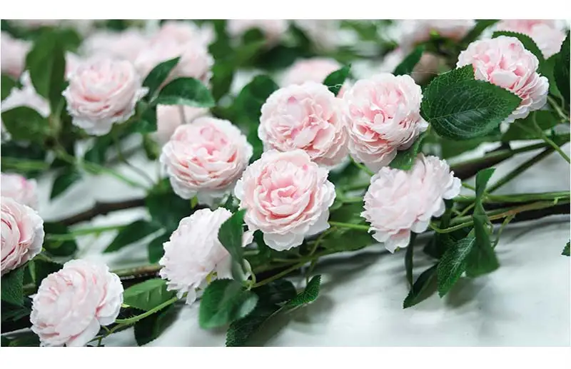 Erxiaobao розовые, красные, синие Искусственные цветы Пион поддельные розы Шелковый цветок лоза струны настенные Висячие двери дома вечерние и свадебные Декор
