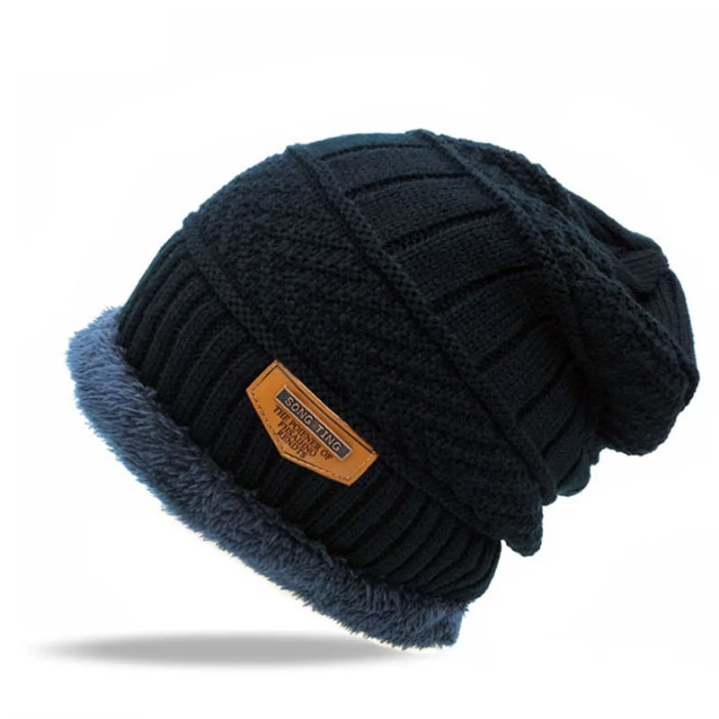 

2018 Fashion Winter Cap Knitted Hats Beanies Knit Skullies Bonnet Hats For Men Women Beanie Fur Warm Wool Hat Plus Fur
