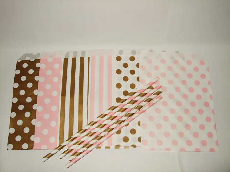 72 Baby Pink And Gold Polka Dot Party Favor Bags 5 X 7 Gift Wrap 72 Baby Pink And Gold Polka Dot Party Favor Bags 5 X 7 Gift Wrap