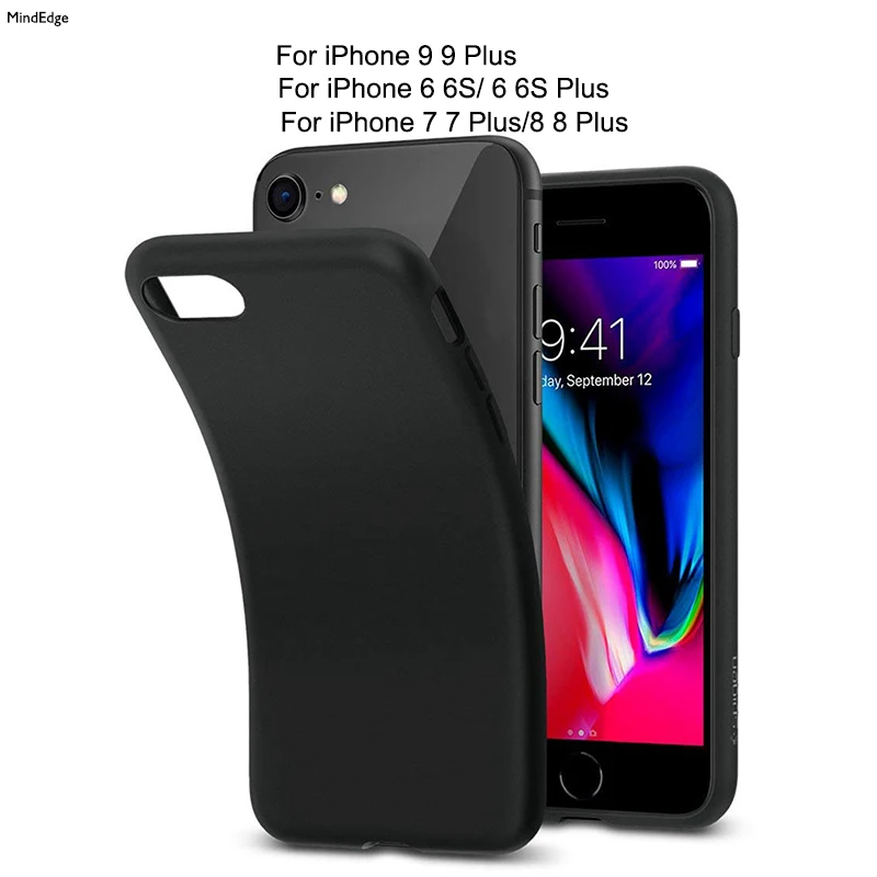

Ultra Soft Slim Thin Back Cover Case for iPhone 9 9 Plus Case Silicone Shockproof Protective Shell for iPhone 6 6S 7 8 Plus Case