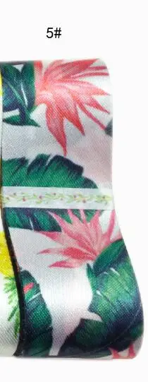 2 ярда, новинка, набор разноцветных лент с принтом, атласная лента, сделай сам, заколки для волос, подарочная упаковка, тропический фламинго, свадебные аксессуары ручной работы - Цвет: 5heaven bird 2yards