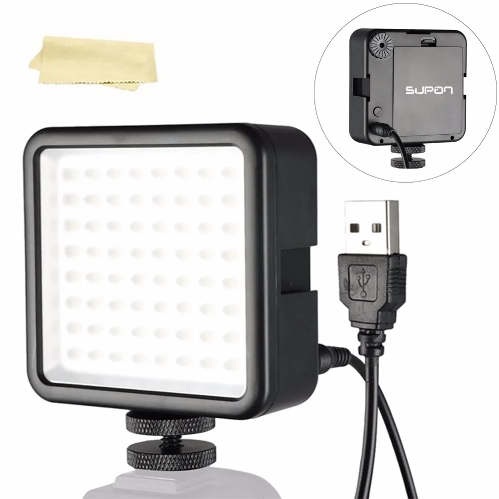 

SUPON 64 LED Photo Video Light Photo Lighting on Camera Hot Shoe LED Lamp for Iphone Camcorder Live Stream photography lighting
