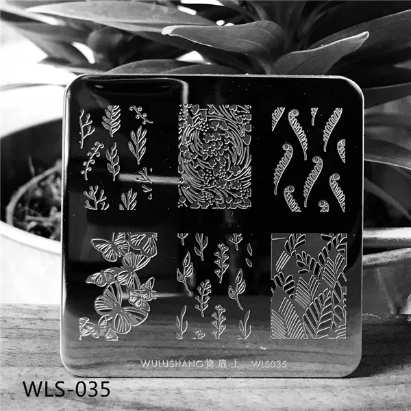 Новые пластины для штамповки ногтей WLS созвездия карты китайские персонажи цветок бабочка шаблон для дизайна ногтей штамп пластина шаблон изображения - Цвет: Лиловый