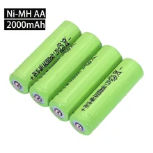 1,2 V AA Ni-MH аккумулятор 2000mAh 1,2 v аккумулятор большой емкости камера/микрофон/мышь/игрушки батареи оптом