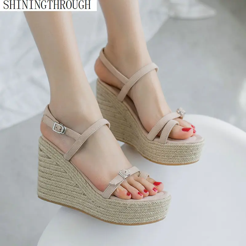 

ladies shoes woman zapatos mujer women wedge sandals platform high heels pumps peep toe cross buckle chaussure