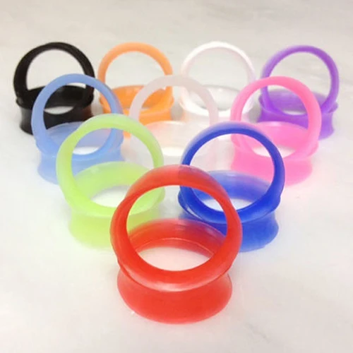 9 Pairs Silicone Soft Flexible Flesh Double Flared Tunnel Expander