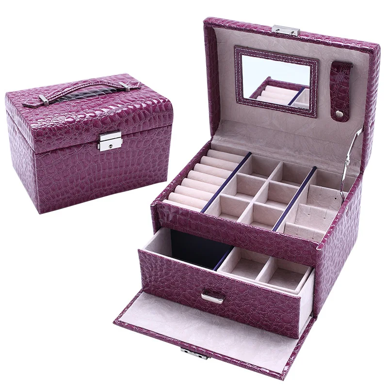 Luxury Eco friendly PU Leather Lacquer Jewelry Box Modern Fashion