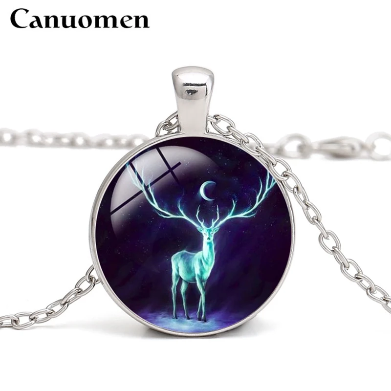 Cabochon Glass necklace Silver//Black//bronze pendant(merry christmas gift