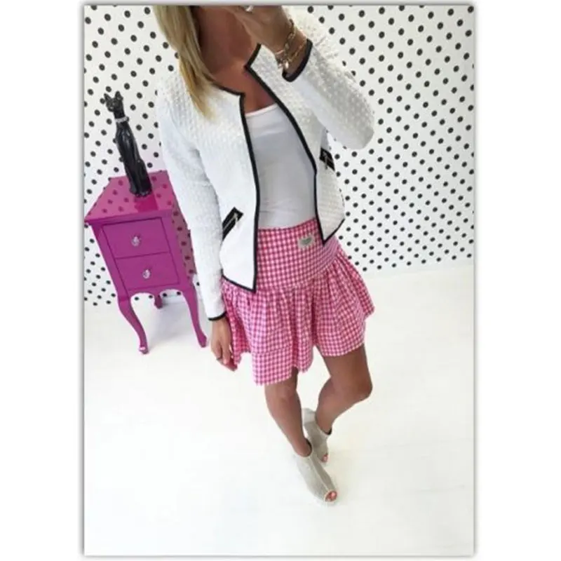 2016 Women Tops New Autumn Women Long Sleeve Lattice font b Tartan b font Cardigan Top
