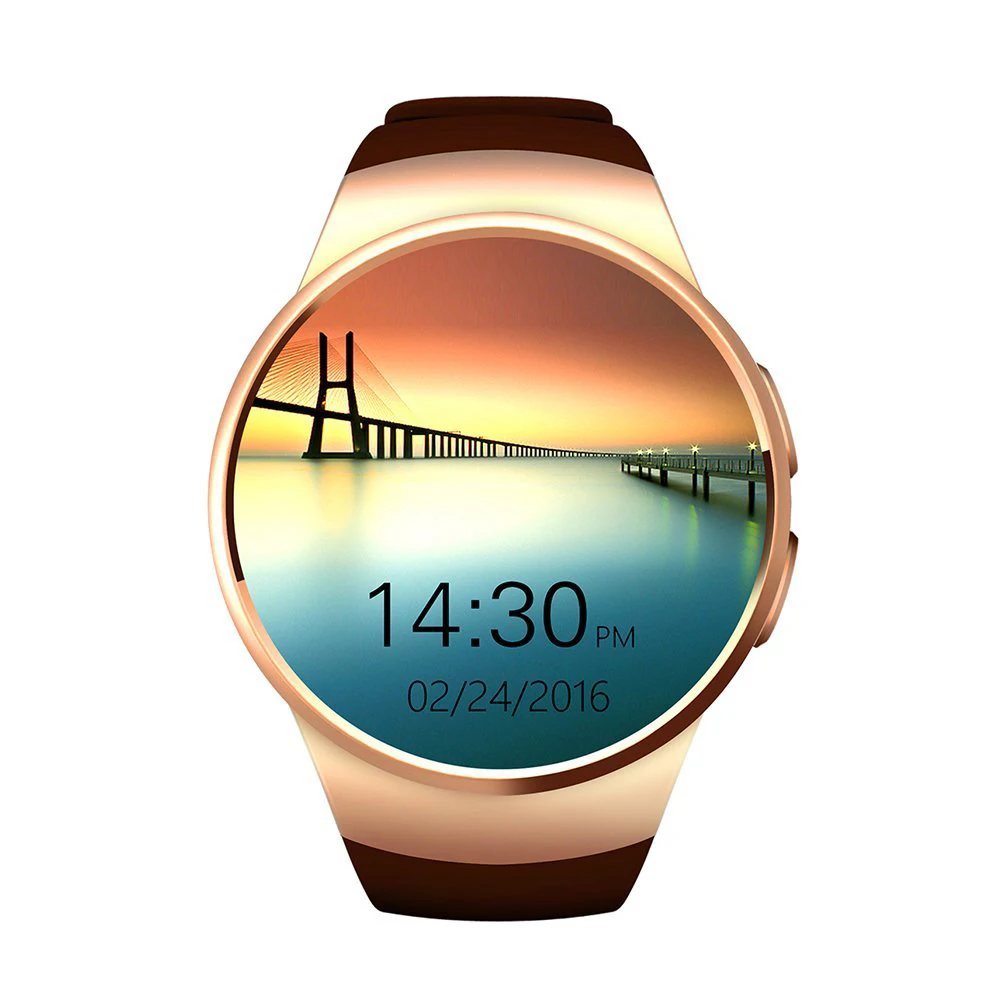 

Bluetooth Smart Watch 1.3 inches IPS Round Touch Screen Water Resistant Phone with SIM Card Slot for IOS Android Device
