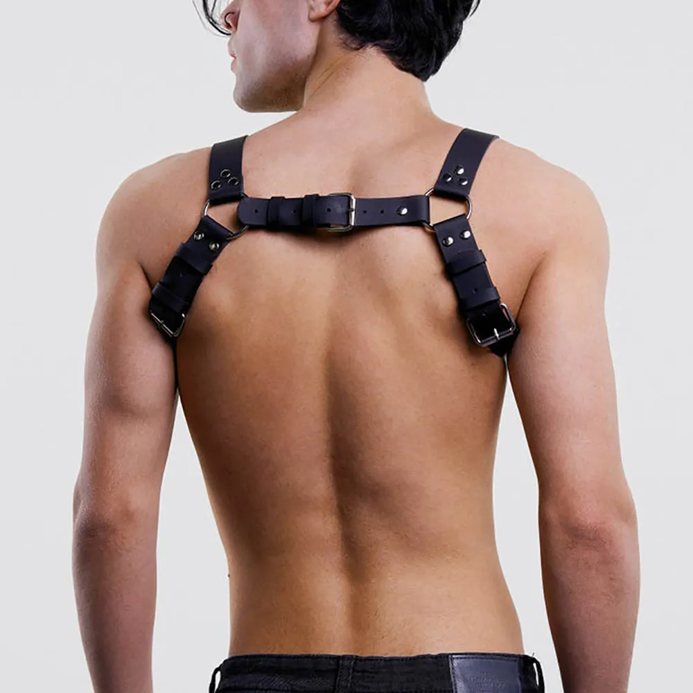  UYEE Men Suspenders Leather Belts Lingerie Body Harness Males Harness Garter Stockings Adjustable U