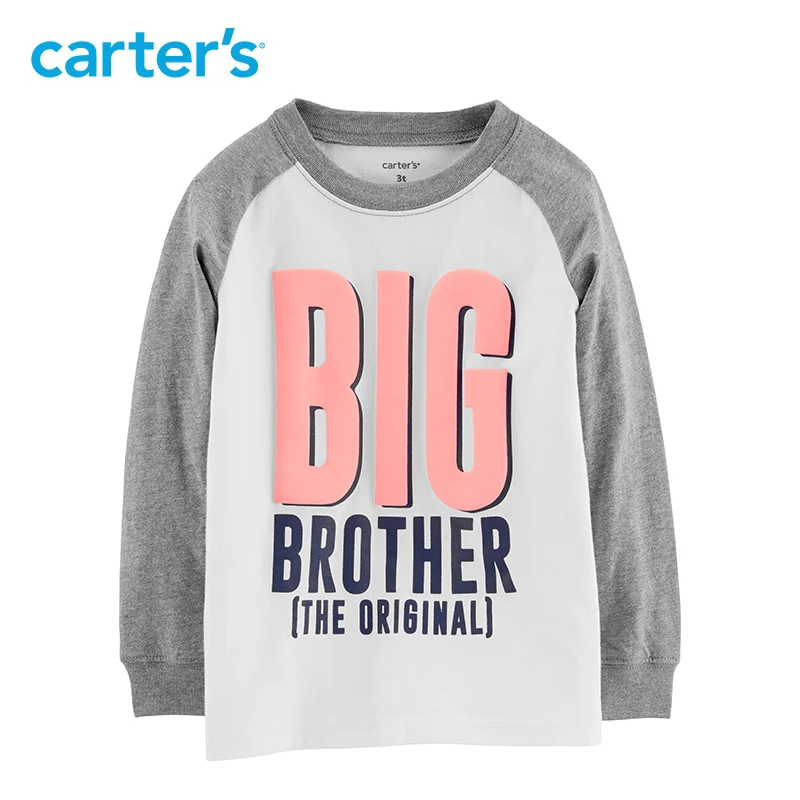 

Carters Big Brother Raglan Jersey Tee 2019 Spring letter print long sleeve boys t-shirt Fashion children clothing 243I42