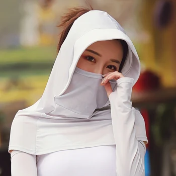 

sunshade hat Multifunctional Breathable Sunshade Quick Drying Gauze Ice Silk Face Mask Shawl Hat