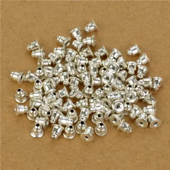 

5x6mm Earrings Silver Silicone Barrel Bullet Plastic Earnuts Rubber Ear Pad Plugging Stopper DIY Earring back Earstud Findings