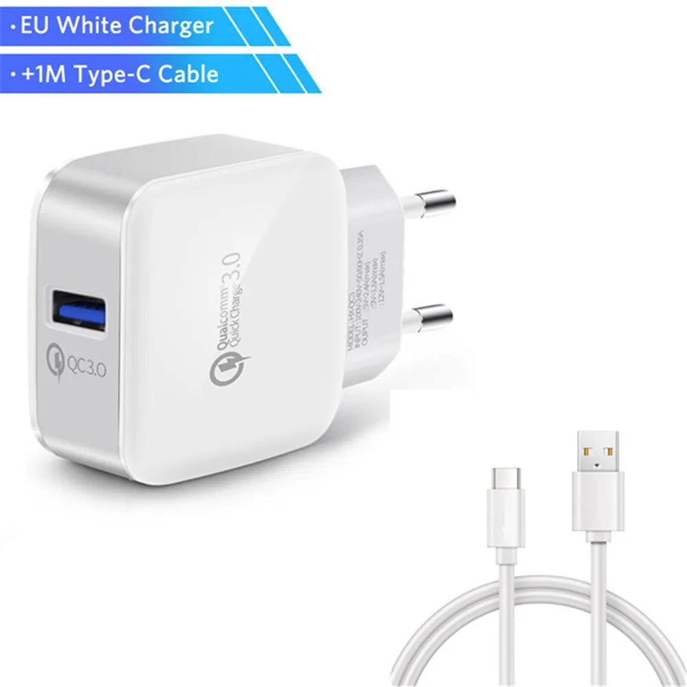 ZDWTYL Quick Charge 3,0 QC 3,0 USB Turbo стены Fast Travel Зарядное устройство для SAMSUNG HuaWei XiaoMi для iphone телефон быстро зарядки - Тип штекера: Type C White