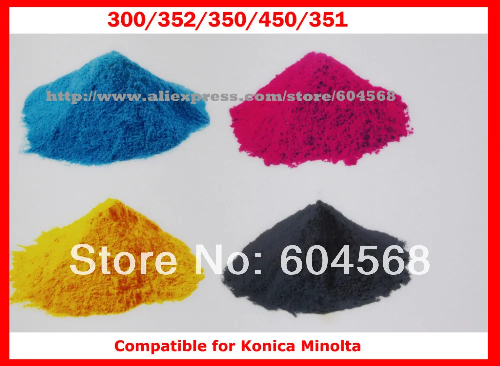 High quality color toner powder compatible for konica minolta c300/c352/c350/c450/c351/300/352/450/351 Free Shipping