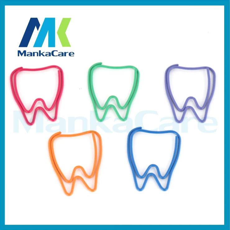 Colorful 100 pcs Creative Dental Gift Paper clip Dental Clinic Clip