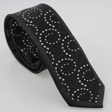 Yibei Coachella Галстуки тощий черный галстук из микрофибры границы Серебряный горошек шеи Галстуки тонкий жаккард Gravatas masculinas подарок для Для мужчин