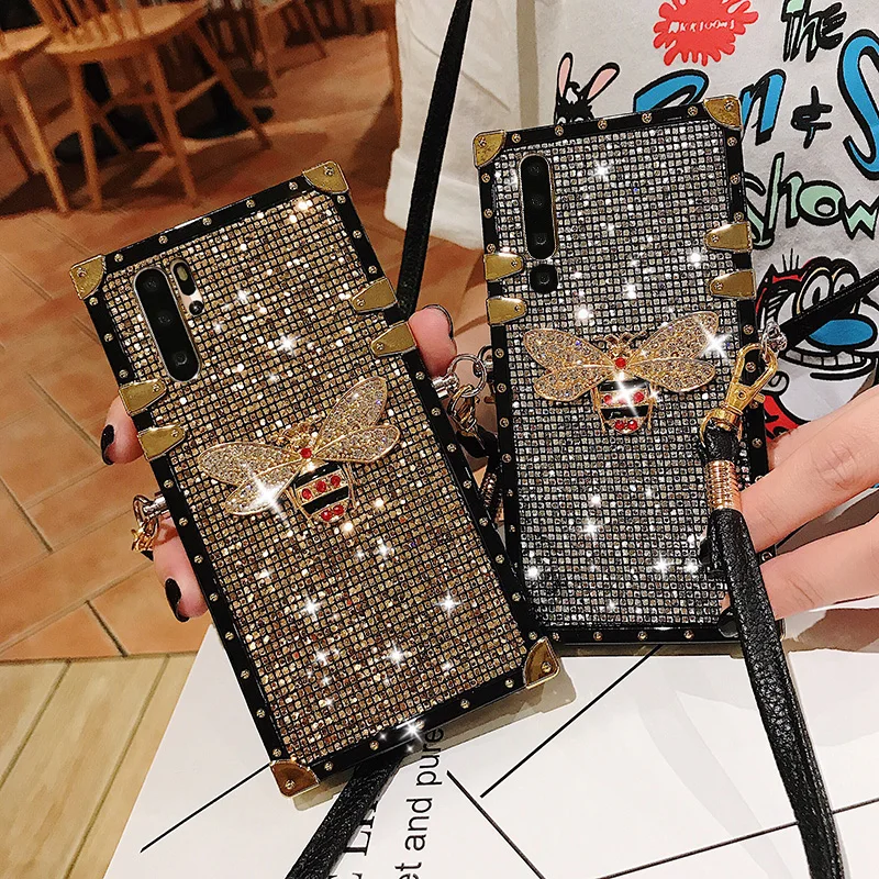 Блестящий чехол ремешок для Samsung galaxy S10e S10 Plus S8 S9 блестящий телефона с
