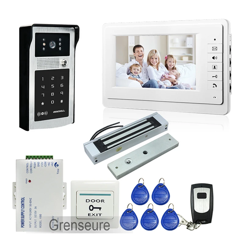 FREE SHIPPING Wire 7 Screen Video Intercom font b Door b font Phone System Outdoor RFID